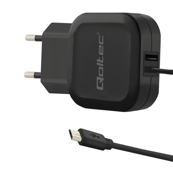 Qoltec Ładowarka sieciowa 5V | 3.4A | 17W | USB + Micro USB zdjęcie 1