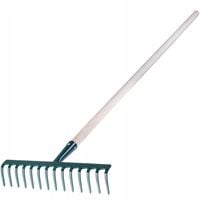 GRABIE DO TRAWY LIŚCI DREWNIANY TRZONEK 14-ZĘBNE