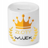 Skarbonka Dla Wujka Złoty Wujek Gold Uncle Prezent Z Nadrukiem Ze Zdjęciem