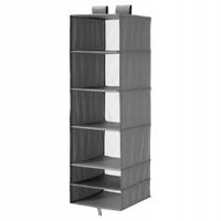 IKEA SKUBB Wisząca półka, 6 przegród, ciemnoszary, 35x45x125 cm