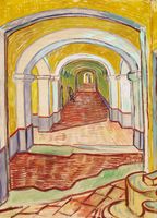 Plakat 13x18cm Corridor in the Asylum, Van Gogh Vintage