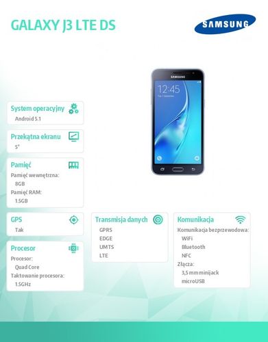 Samsung GALAXY J3 LTE DS BLACK na Arena.pl