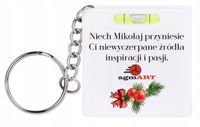 BRELOK MIARKA POZIOMICA mikołajki nadruk UV LOGO gadżet świąteczny