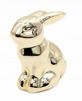 Króliczek wielkanocny królik ceramiczny złoty figurka do stroika