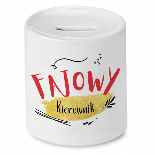 Skarbonka Dla Kierownika Fajowy Kierownik Prezent Z Nadrukiem Ze Zdjęciem zdjęcie 1