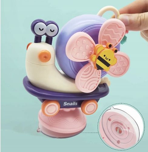 INTERAKTYWNY SENSORYCZNY ŚLIMAK 4w1 SPINER Z PRZYSSAWKĄ DLA NIEMOWLĄT na Arena.pl