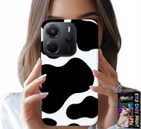 ETUI DO XIAOMI NOTE 14 4G - CZARNO - BIAŁE ŁATY KROWA, MODNE WZORY