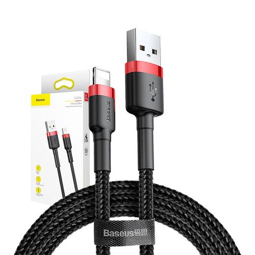 kabel lightning usb baseus cafule 2,4a 0.5m (czarno-czerwony) na Arena.pl
