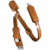 KABEL USB-C DO USB-C/USB-A 60W 480MBPS 15CM POMARAŃCZOWY