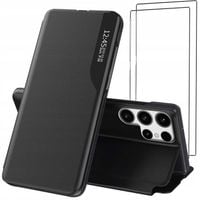 ETUI do Samsung Galaxy S25 Ultra 5G LEATHER VIEW CASE + 2x SZKŁO SZYBKA 9H