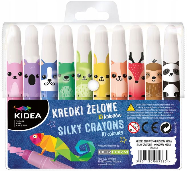 Kredki Żelowe 10Kol Kidea 5385 zdjęcie 2