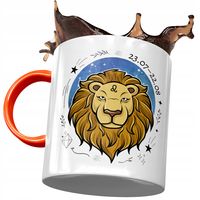 Kubek Pomarańczowy Lew Znaki Zodiaku Horoskop Z Nadrukiem Ze Zdjęciem