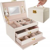 Kuferek na Biżuterię Szkatułka Organizer Pudełko Elegancki na Kolczyki Etui