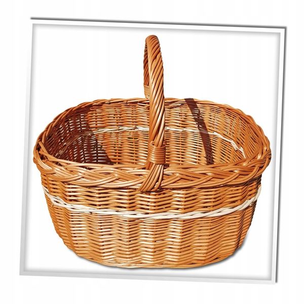 KOSZ WIKLINOWY KOSZYK NA ZAKUPY PIKNIK GRZYBY zdjęcie 2