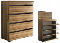 Komoda na buty 80cm ze schowkiem na czapki kluczyki 80 dąb wotan