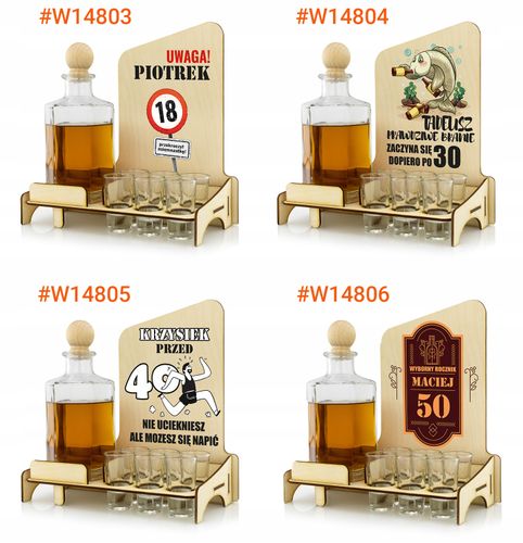 Karafka barek kieliszki z nadrukiem URODZINY 60 na Arena.pl