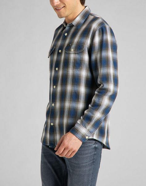 LEE WORKER SHIRT SERPICO GREEN L68HMJOJ M zdjęcie 3