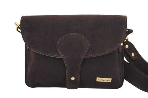 Zamszowa listonoszka na szerokim pasku - Brązowa ciemna na Arena.pl