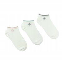 MORAJ Stopki Damskie Białe 3-PARY SOCKS 38-41