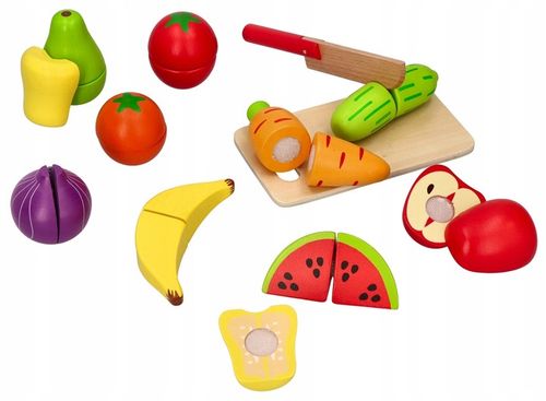 Owoce Warzywa W skrzynce Zestaw na rzep Drewniany Do krojenia Dla dzieci 3+ na Arena.pl