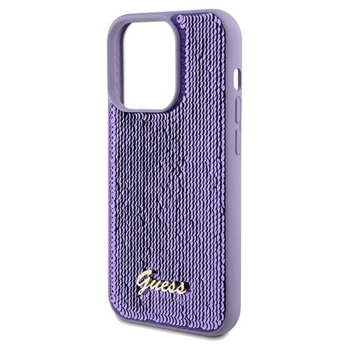 ETUI GUESS DO IPHONE 14 PRO MAX HARDCASE SEQUIN SCRIPT METAL FIOLETOWY na Arena.pl