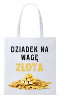 Dla Dziadka Na Prezent Torba Eco Biała Shopper Z Nadrukiem Ze Zdjęciem