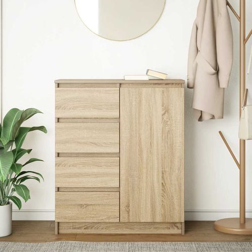 Komoda z szufladami Dąb Sonoma 71x35x84 cm Drewno klejone na Arena.pl