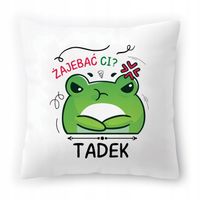 Poduszka Dla Tadka Na Urodziny Ze Zdjęciem Na Prezent Biała 40X40 Cm