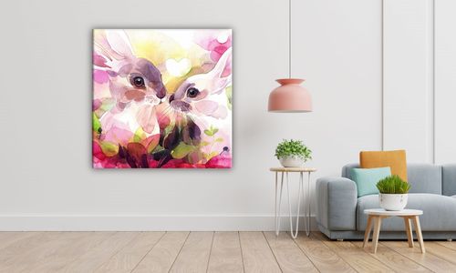 OBRAZ NA PŁÓTNIE 114 Zajączki 70x70cm na Arena.pl