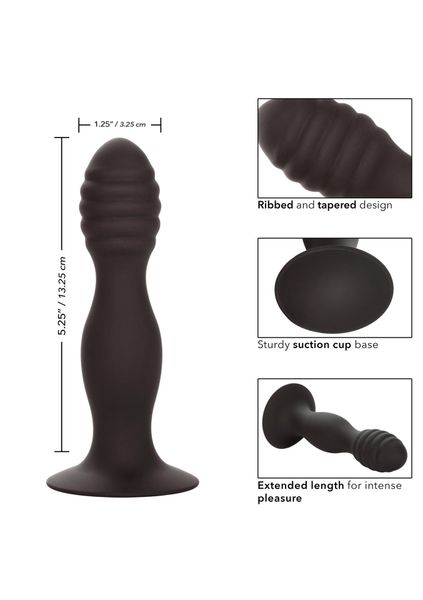Ribbed Anal Stud Black zdjęcie 3
