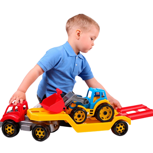 Pojazd Transporter z Traktorem Ruchome Elementy Obrotowa Laweta Zestaw na Arena.pl