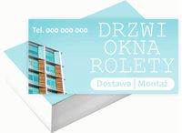 Wizytówki firmowe 100szt DUŻY WYBÓR wzorów OKNA DRZWI ROLETY