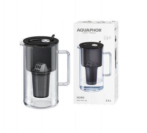 Dzbanek filtrujący szklany Aquaphor Nord 2,5l z wkładem A5 (350l), czarny na Arena.pl