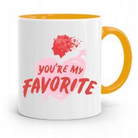 Kubek Żółty Dla Dziewczyny You're My Favorite Z Nadrukiem Ze Zdjęciem