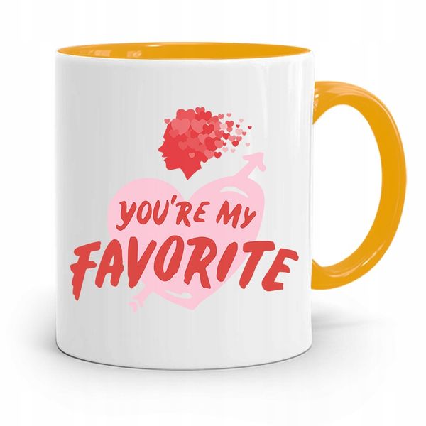 Kubek Żółty Dla Dziewczyny You're My Favorite Z Nadrukiem Ze Zdjęciem zdjęcie 1