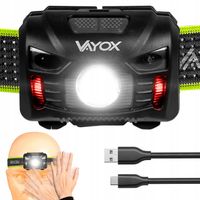 LATARKA CZOŁOWA CZOŁÓWKA LED MOCNA AKUMULATOROWA CZUJNIK RUCHU USB C