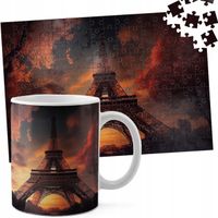 ZESTAW KUBEK + PUZZLE 110EL - PARYŻ WIEŻA EIFFLA ZABYTEK WIDOKI PIĘKNE