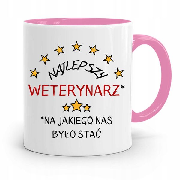 Kubek Różowy Weterynarza Najlepszy Weterynarz Z Nadrukiem Ze Zdjęciem zdjęcie 1