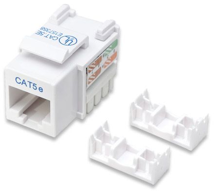 Moduł Keystone RJ45 UTP Cat5e Biały Punch-Down zdjęcie 1