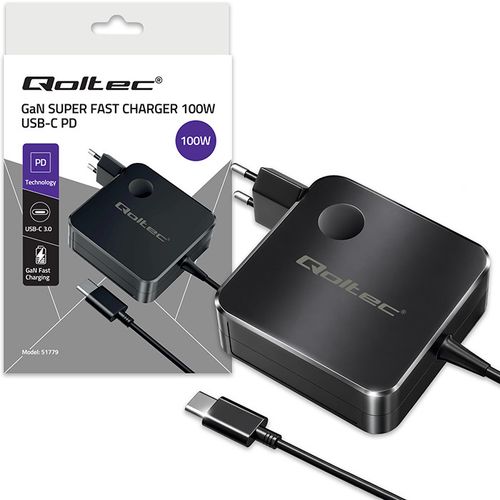 Qoltec ładowarka GaN 100W USB-C PD 1,8m na Arena.pl