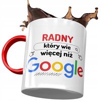 Kubek Czerwony Dla Radnego Który Wie Więcej Niż Z Nadrukiem Ze Zdjęciem