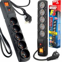 LISTWA ANTYPRZEPIĘCIOWA ZASILAJĄCA PRZEDŁUŻACZ LISTWA ACAR 5 GNIAZD 1,5M