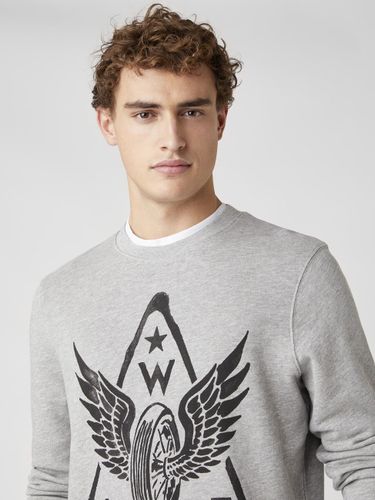 MĘSKA BLUZA WRANGLER GRAPHIC CREW MID GREY MEL W6E2HAX37 XL na Arena.pl