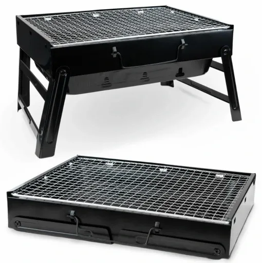 GRILL TURYSTYCZNY PRZENOŚNY SKŁADANY WALIZKA Kempingowy Prostokatny zdjęcie 10
