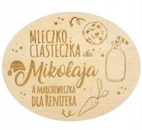 2 x Drewniany Talerzyk TACKA dla Świętego Mikołaja