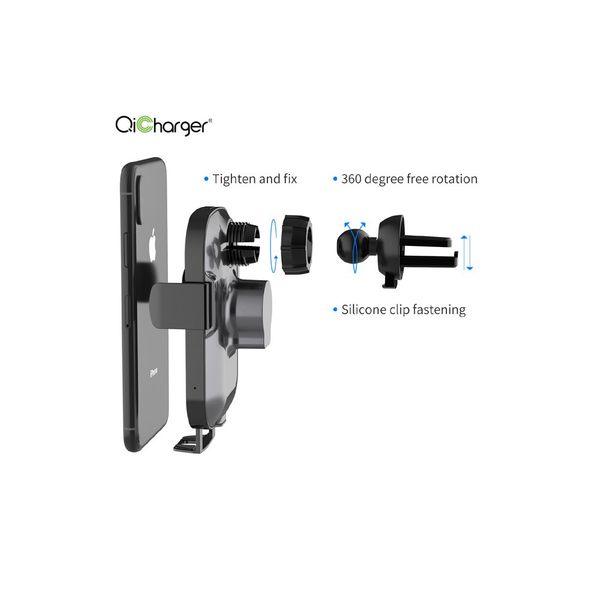 TECHLY UCHWYT DO SMARTPHONA  Z ŁADOWARKĄ BEZPRZEWODOWĄ QI zdjęcie 4
