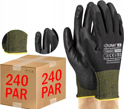 Rękawice Robocze Czarne J-TIMIPOLI_BB8-M - 240 Par na Arena.pl