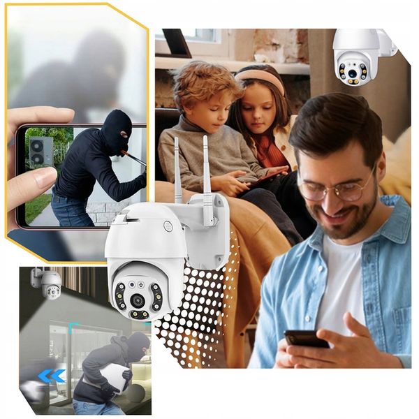 KAMERA ZEWNETRZNA WIFI OBROTOWA IP FULL HD 360 MONITORING ZOOM 4x DETEKCJA zdjęcie 6