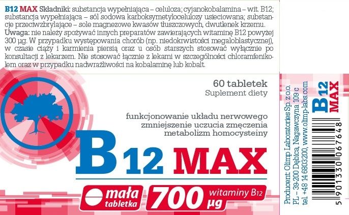 Olimp Laboratories B12 MAX tabletki 60 szt. zdjęcie 4