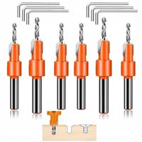 Wiertła z Gzymką Gzymkiem 6szt Wiertło z Pogłębiaczem Wiertło z